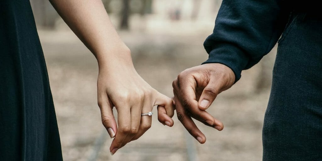 couple holding hands